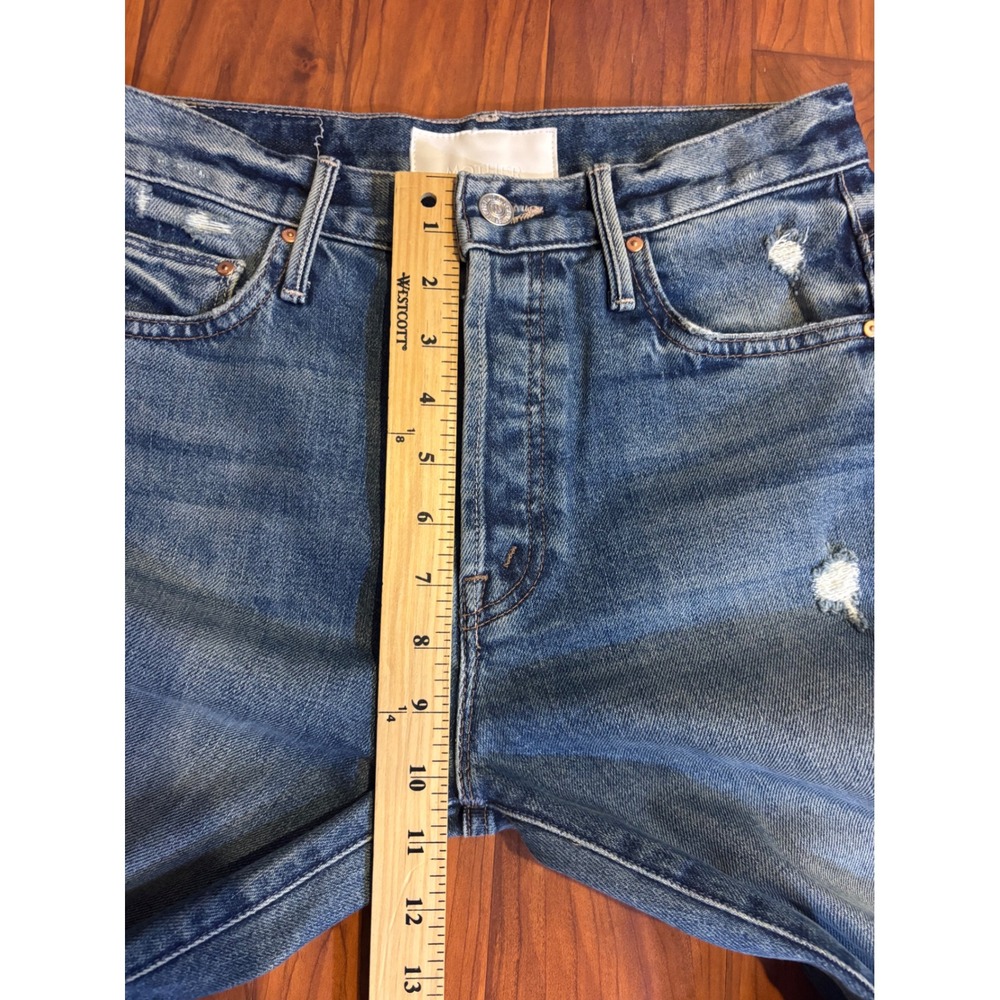 Mother The Trickster Skimp Fray Jeans Till Seeker Distressed Straight Leg 24 - Picture 3 of 8